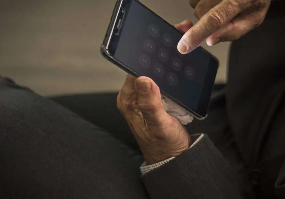 Businessman using his mobile phone